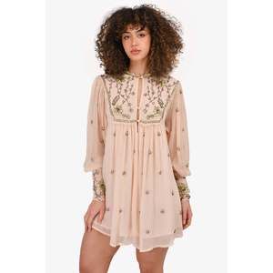 Free People Blush Beaded Mini Dress Size XS